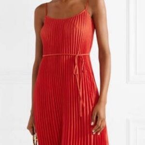SAM EDELMAN women’s pleated dress . Size Medium.:Red Midi drees .sleeveless.NWT.